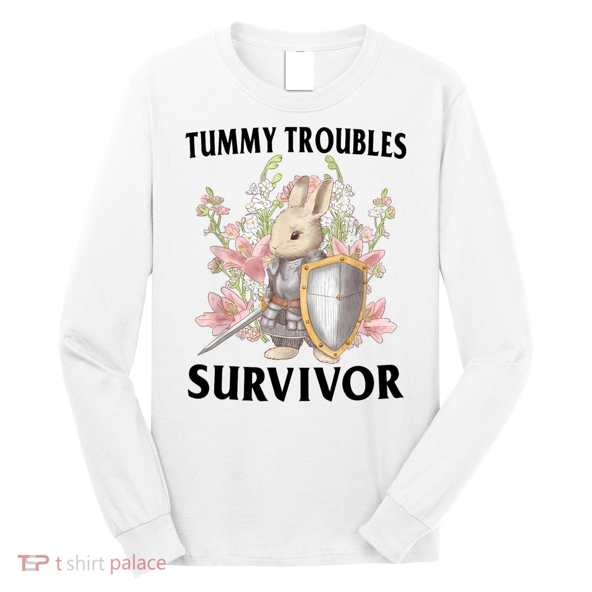 Tummy Troubles Survivor Funny Sarcastic Ibs Humor Statement Long Sleeve Shirt