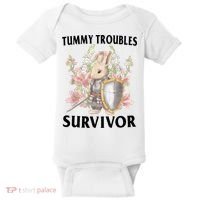 Tummy Troubles Survivor Funny Sarcastic Ibs Humor Statement Baby Bodysuit thumb 0