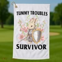 Tummy Troubles Survivor Funny Sarcastic Ibs Humor Statement Golf Towel thumb 1