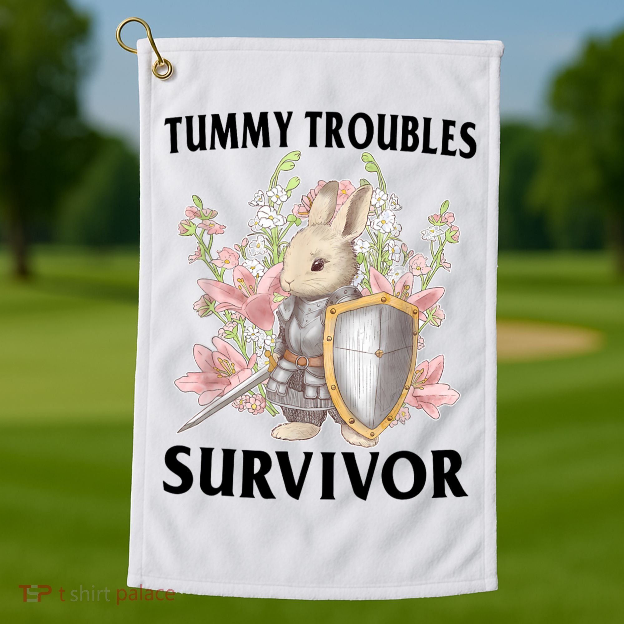 Tummy Troubles Survivor Funny Sarcastic Ibs Humor Statement Golf Towel