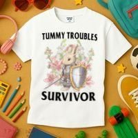 Tummy Troubles Survivor Funny Sarcastic Ibs Humor Statement Kids T-Shirt thumb 3