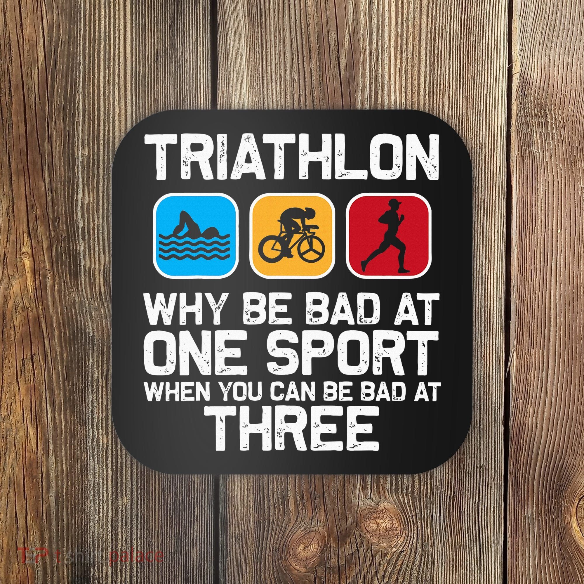 Triathlon Triathlete Swim Bike Run Sport Coaster