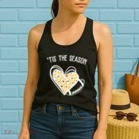 Tis The Season Football Leopard Heart Women's Tank Top thumb 2