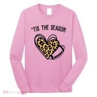 Tis The Season Football Leopard Heart Long Sleeve Shirt thumb 0