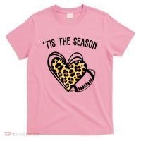 Tis The Season Football Leopard Heart T-Shirt thumb 0