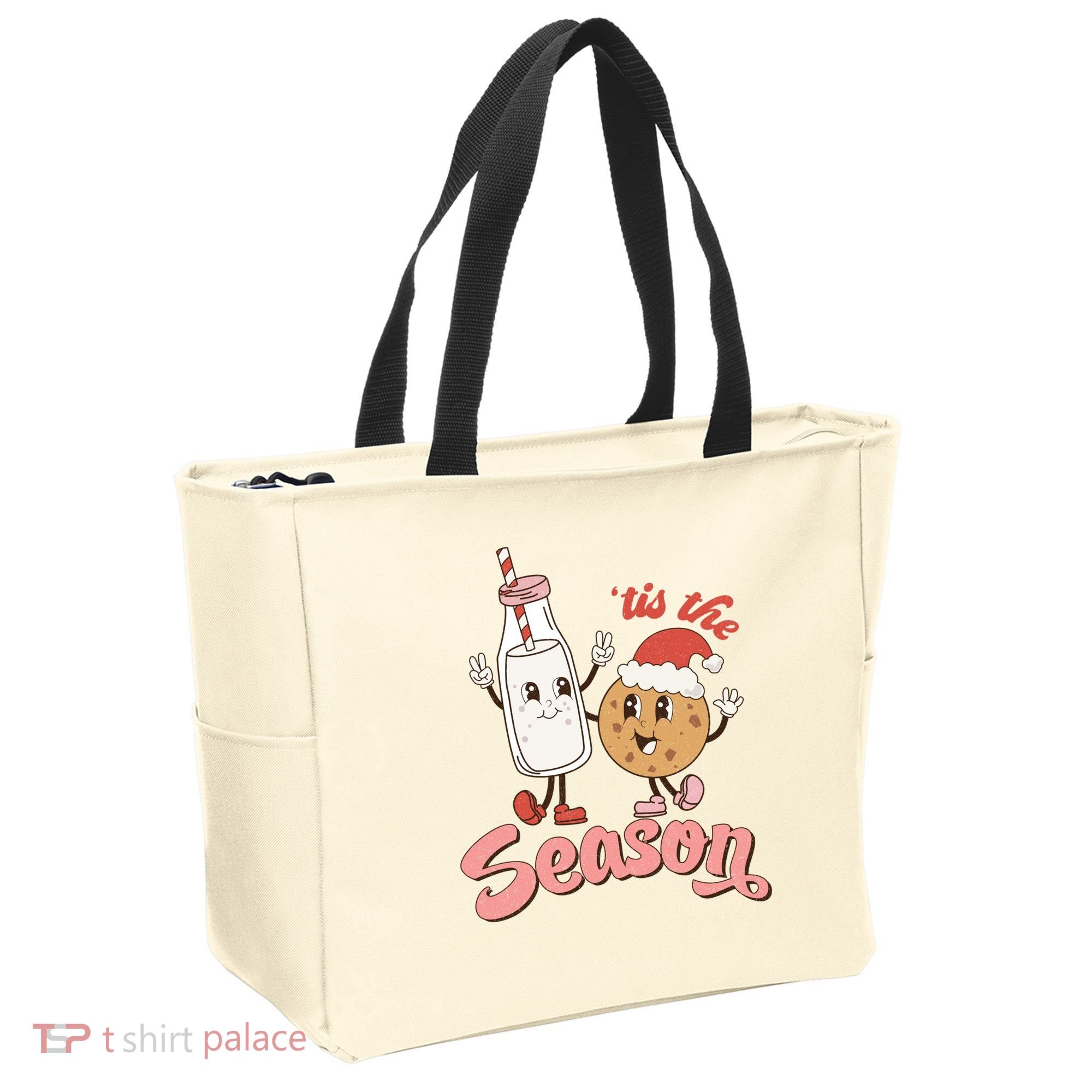 Tis The Season Christmas Santa Cookie Tote Bag