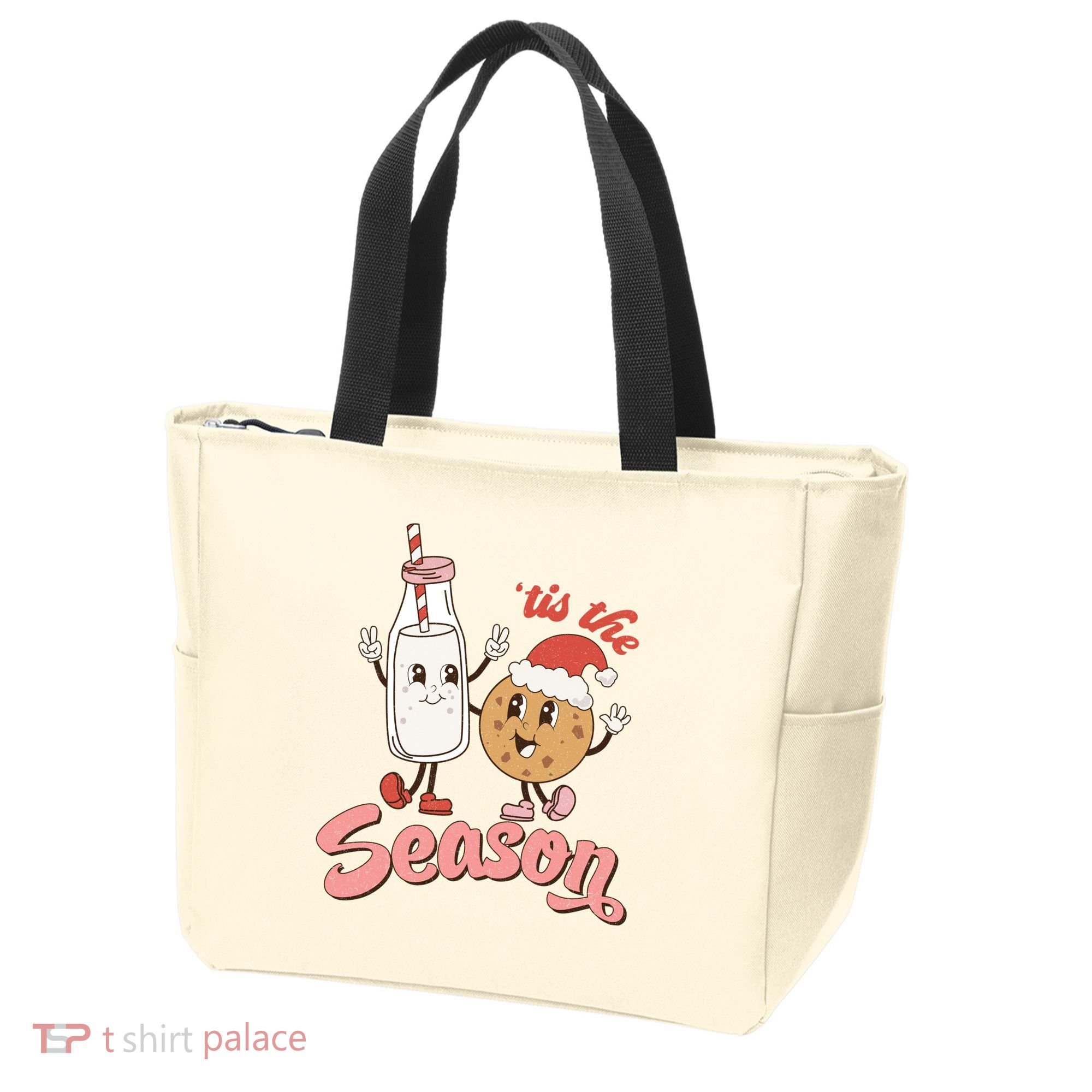 Tis The Season Christmas Santa Cookie Tote Bag