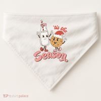 Tis The Season Christmas Santa Cookie USA-Made Doggie Bandana thumb 0
