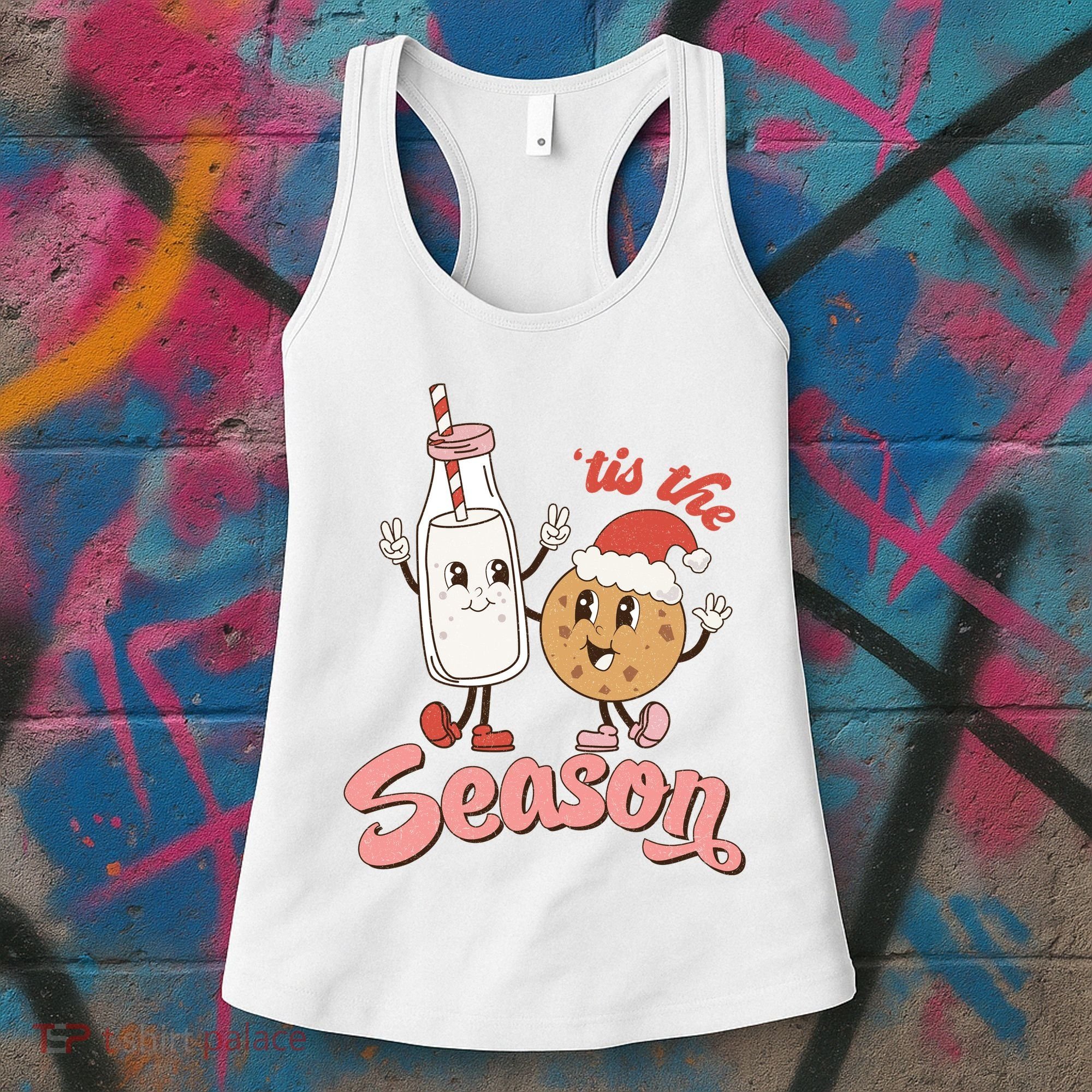 Tis The Season Christmas Santa Cookie Women's Tank Top