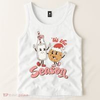 Tis The Season Christmas Santa Cookie Tank Top thumb 2