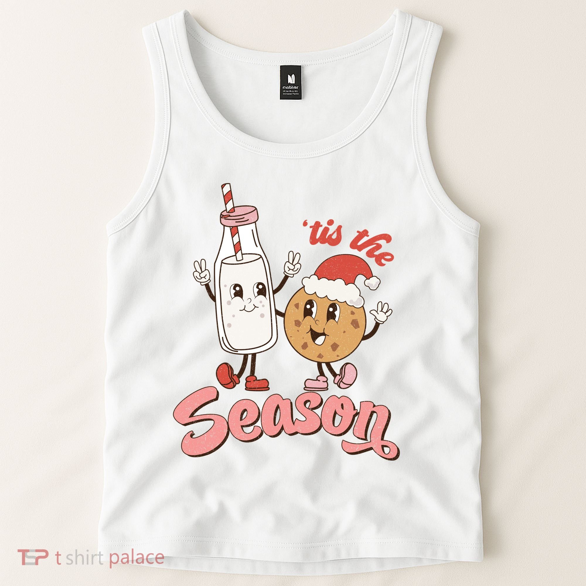 Tis The Season Christmas Santa Cookie Tank Top