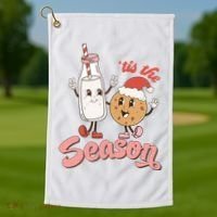 Tis The Season Christmas Santa Cookie Golf Towel thumb 1