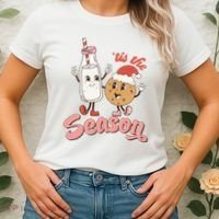 Tis The Season Christmas Santa Cookie Women's T-Shirt thumb 2