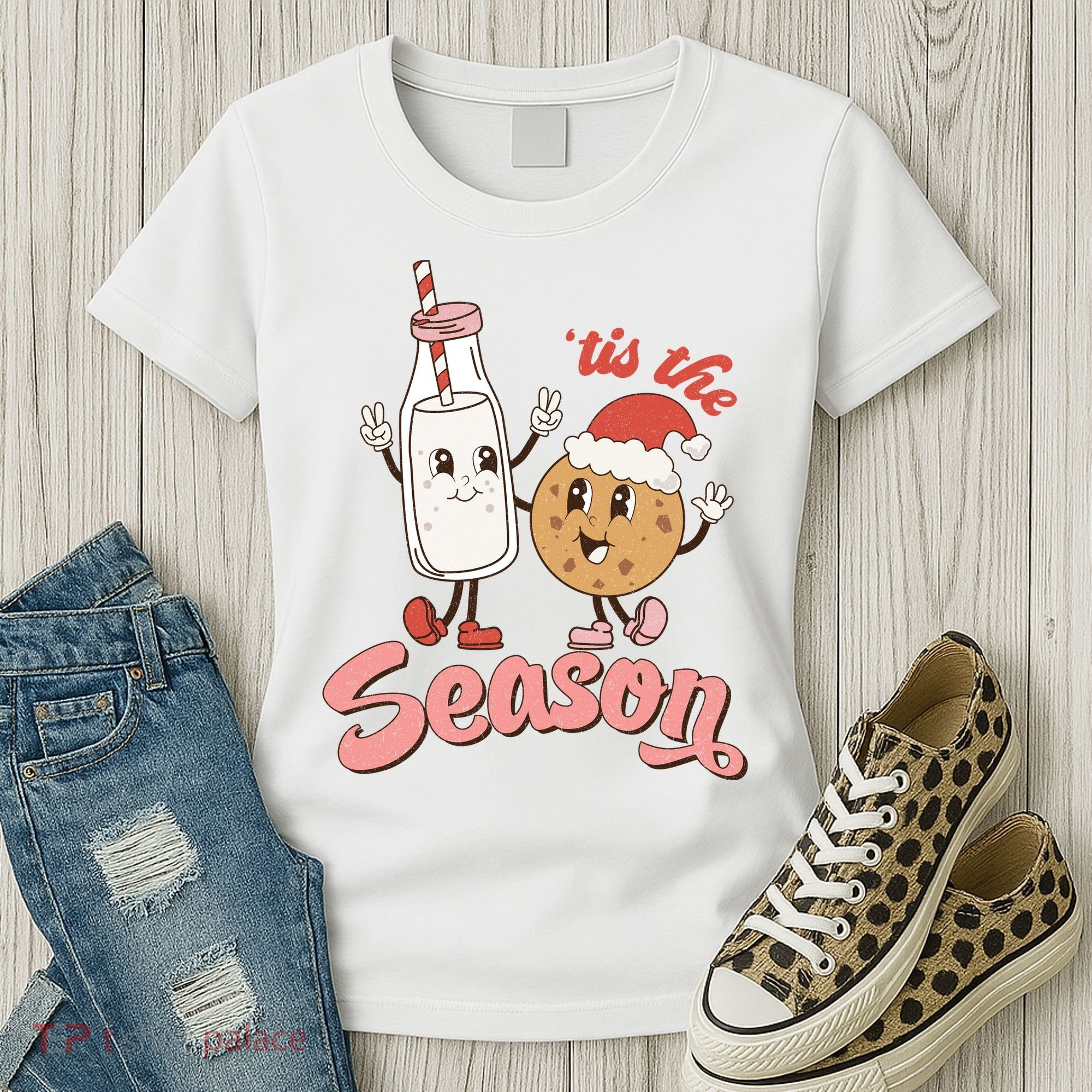 Tis The Season Christmas Santa Cookie Women's T-Shirt