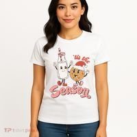 Tis The Season Christmas Santa Cookie Women's T-Shirt thumb 4