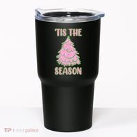 Tis The Season Pink Christmas Tree Tumbler thumb 0