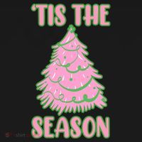 Tis The Season Pink Christmas Tree Ornament thumb 1