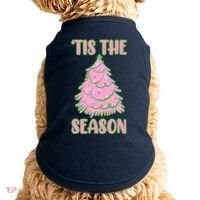 Tis The Season Pink Christmas Tree Doggie Tank thumb 0