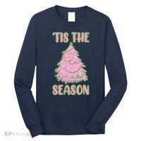 Tis The Season Pink Christmas Tree Long Sleeve Shirt thumb 0