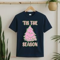 Tis The Season Pink Christmas Tree T-Shirt thumb 2