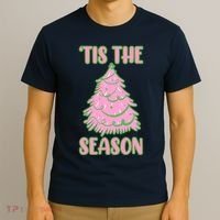 Tis The Season Pink Christmas Tree T-Shirt thumb 3