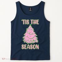 Tis The Season Pink Christmas Tree Tank Top thumb 2