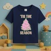 Tis The Season Pink Christmas Tree Toddler T-Shirt thumb 3