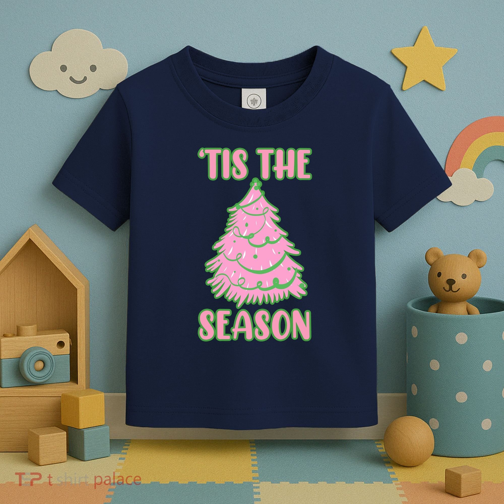 Tis The Season Pink Christmas Tree Toddler T-Shirt