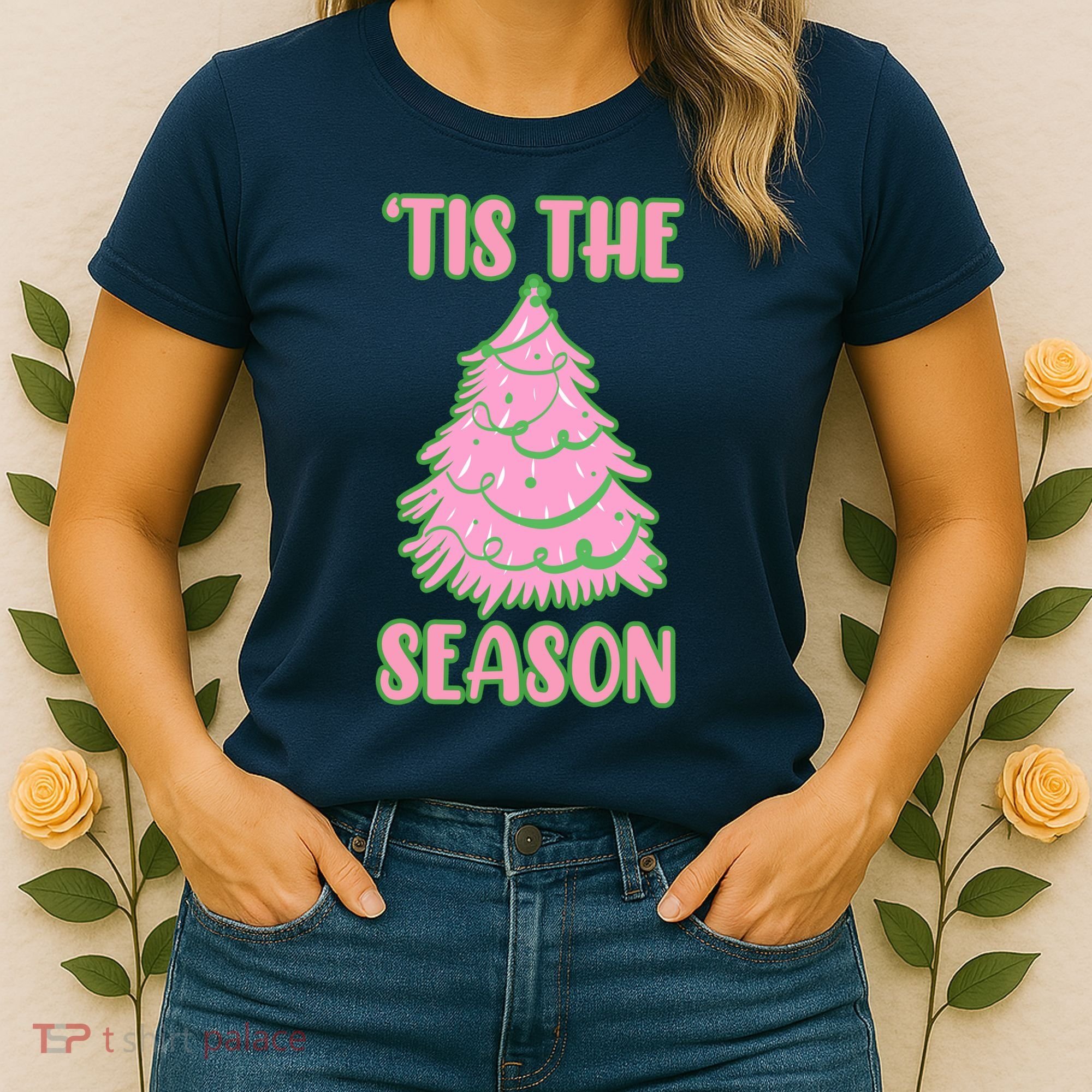 Tis The Season Pink Christmas Tree Women's T-Shirt