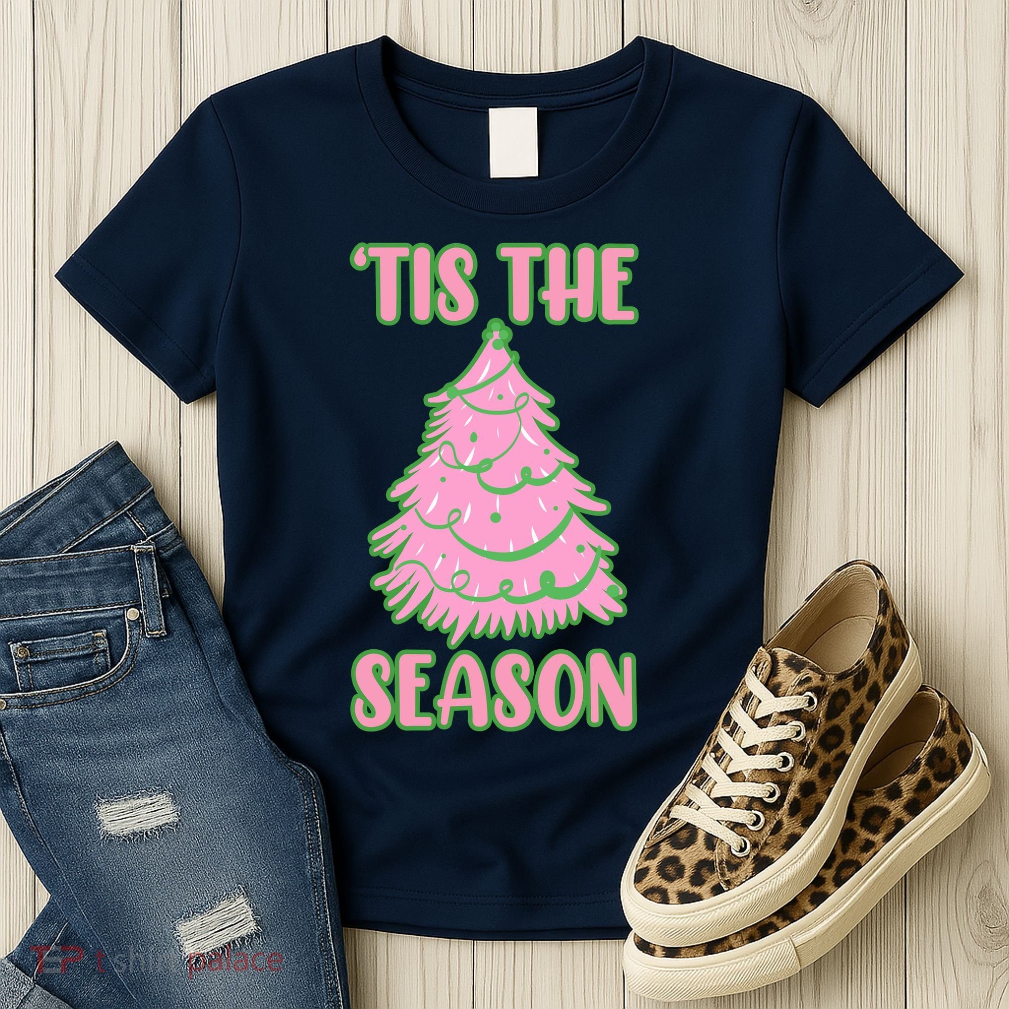 Tis The Season Pink Christmas Tree Women's T-Shirt
