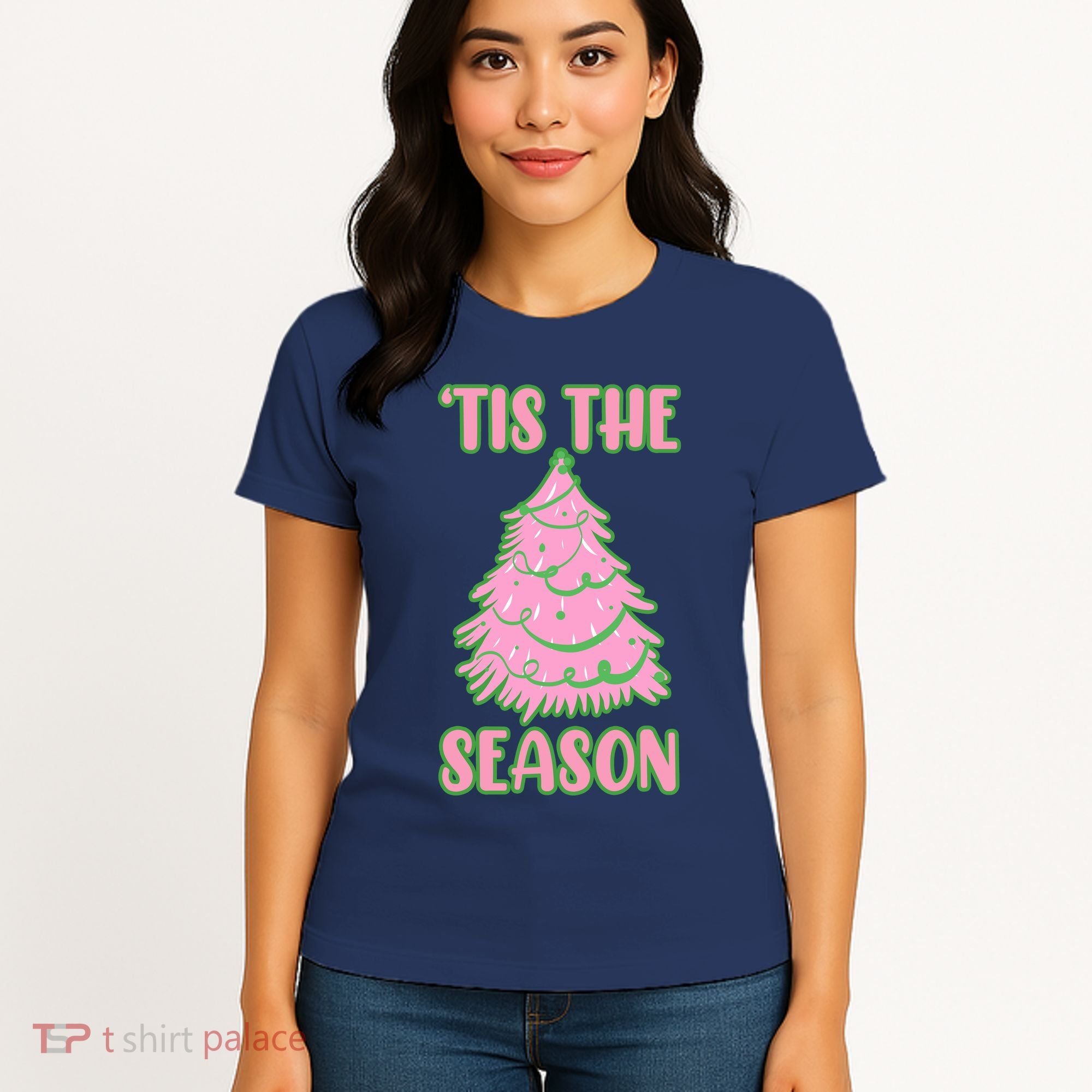 Tis The Season Pink Christmas Tree Women's T-Shirt
