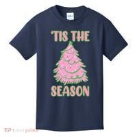Tis The Season Pink Christmas Tree Kids T-Shirt thumb 0