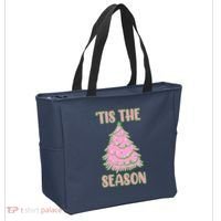 Tis The Season Pink Christmas Tree Tote Bag thumb 2