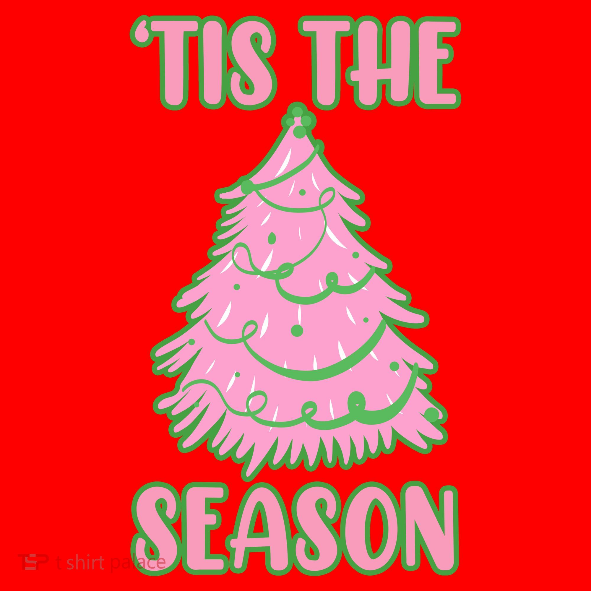 Tis The Season Pink Christmas Tree Santa Hat
