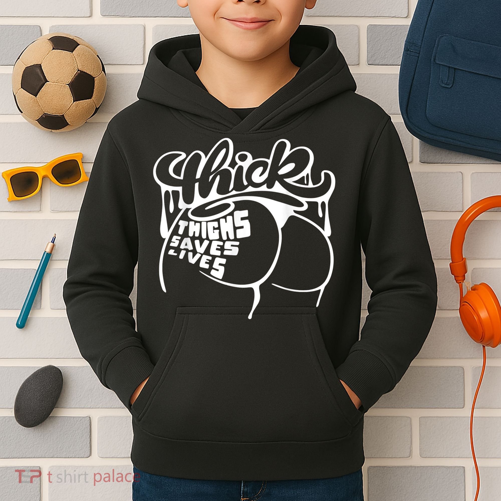 Thick Thighs Save Lives Tee Gym Workout Thick Thighs Kids Hoodie
