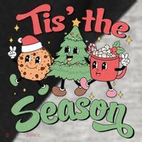 Tis The Season Christmas Holiday Festive Raglan Baseball Sleeve Shirt thumb 2