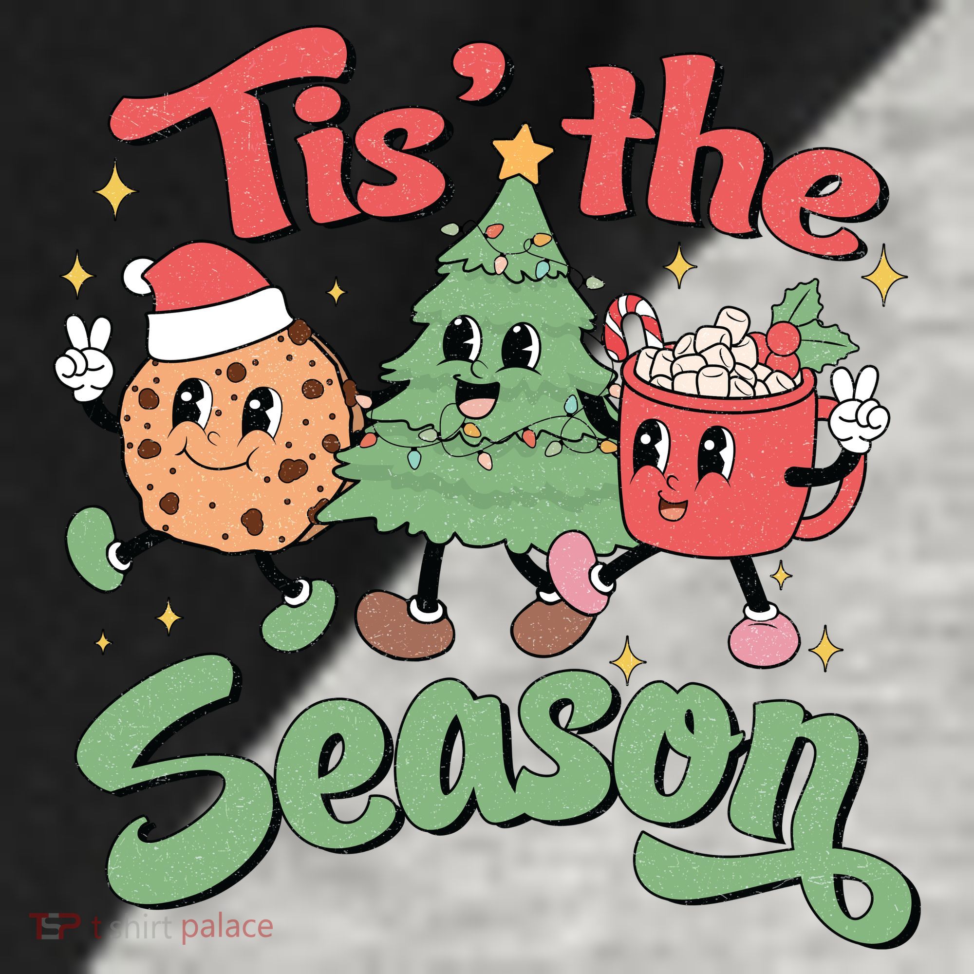 Tis The Season Christmas Holiday Festive Raglan Baseball Sleeve Shirt