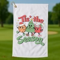 Tis The Season Christmas Holiday Festive Golf Towel thumb 1
