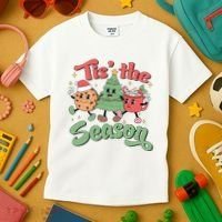 Tis The Season Christmas Holiday Festive Kids T-Shirt thumb 3