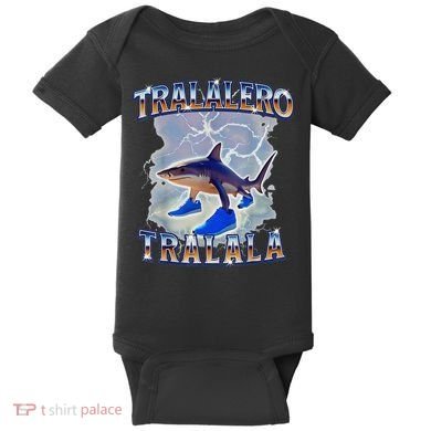 Tralalero Tralala Shark Meme Bootle Baby Bodysuit