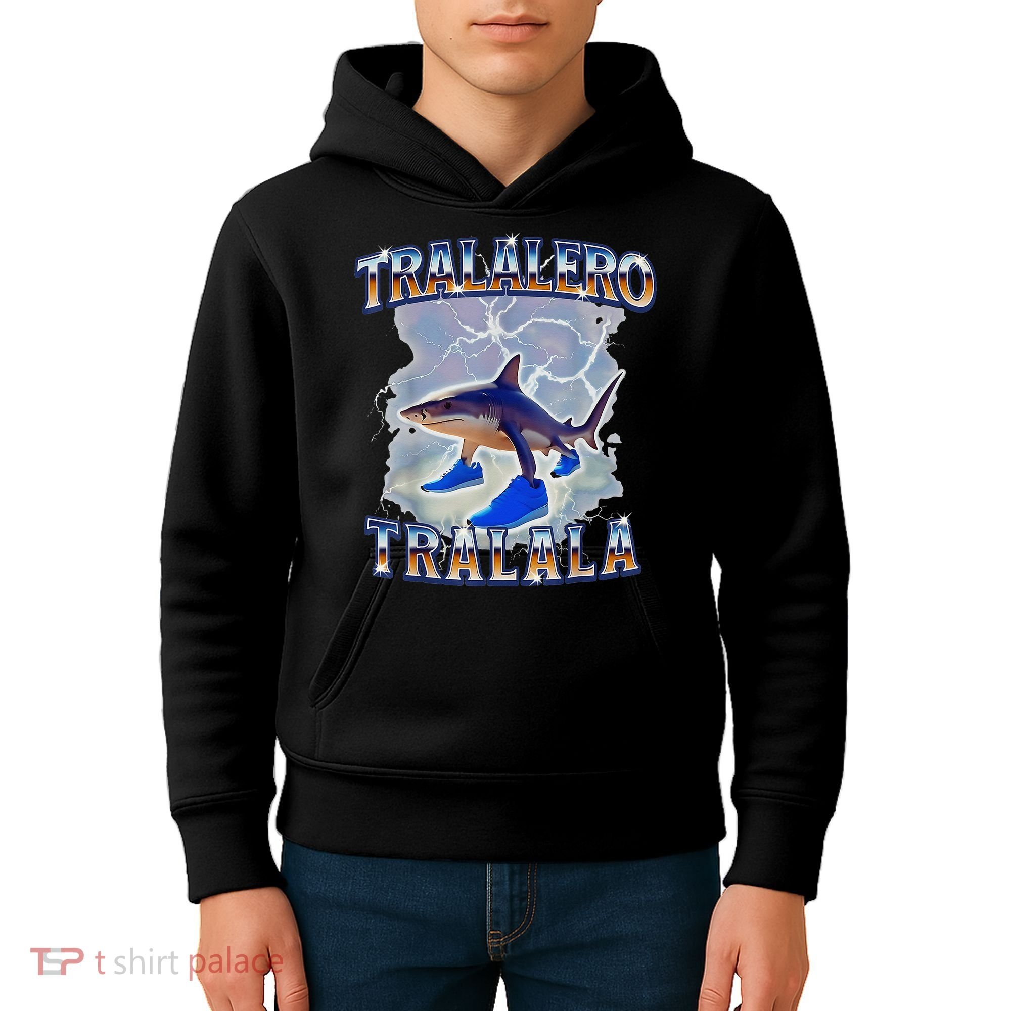Tralalero Tralala Shark Meme Bootle Kids Hoodie