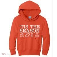 Tis The Season Football Fall Kids Hoodie thumb 0
