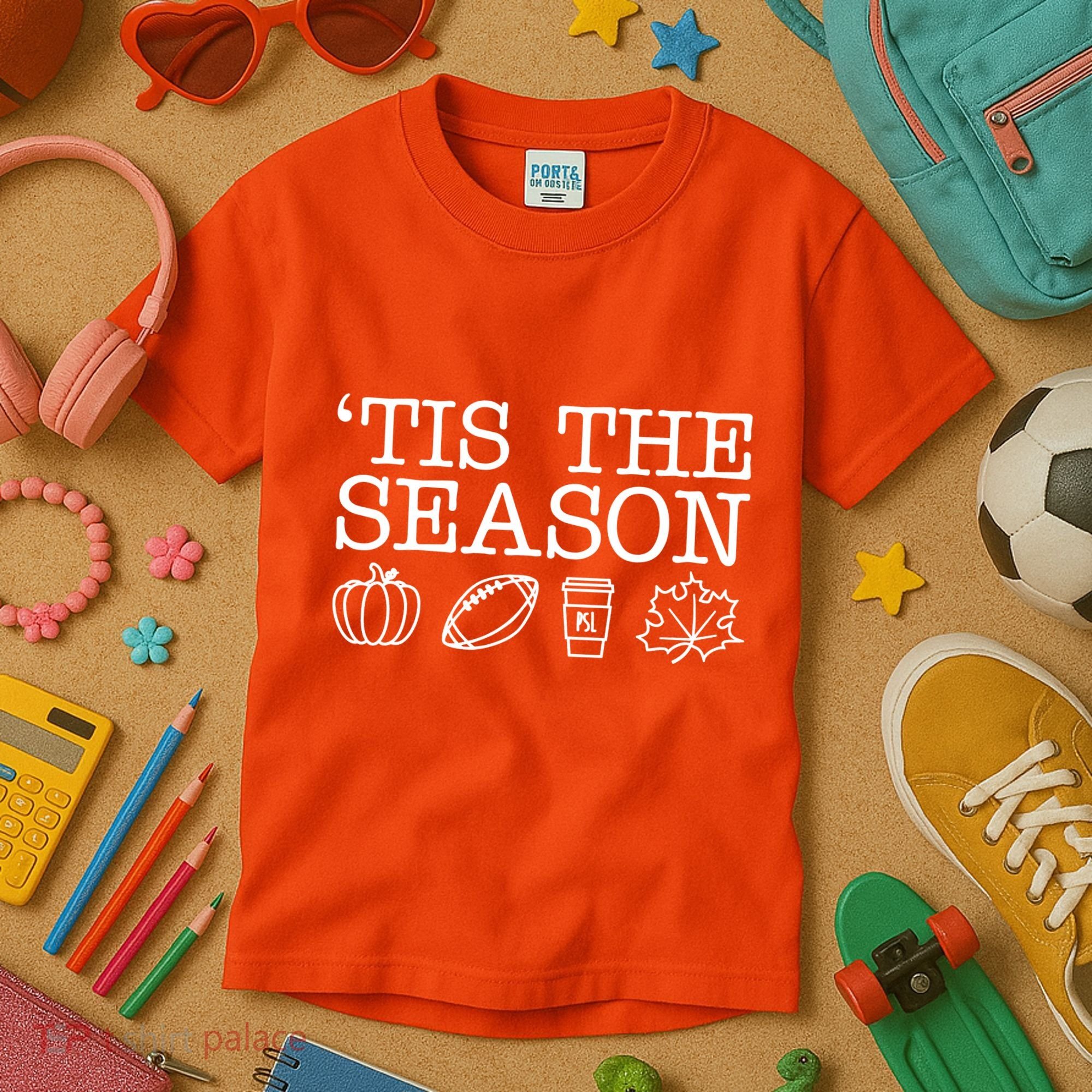 Tis The Season Football Fall Kids T-Shirt