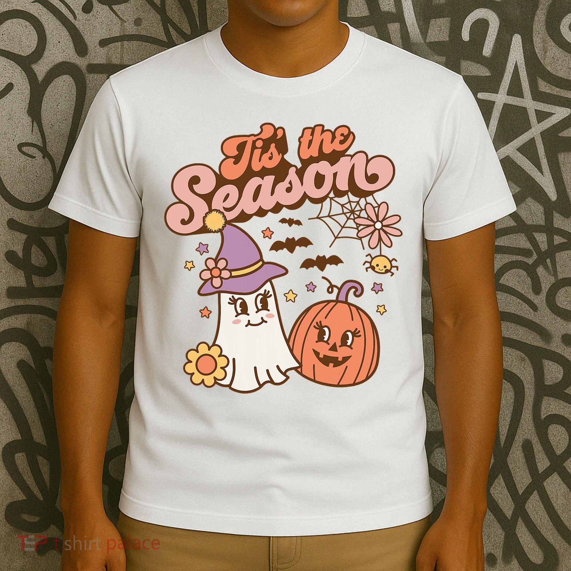 Tis The Season Fall Season Autumn Ghost Pumpkin Halloween Costume T-Shirt