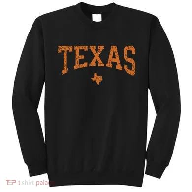 Texas Texas State Map Distressed Sweatshirt