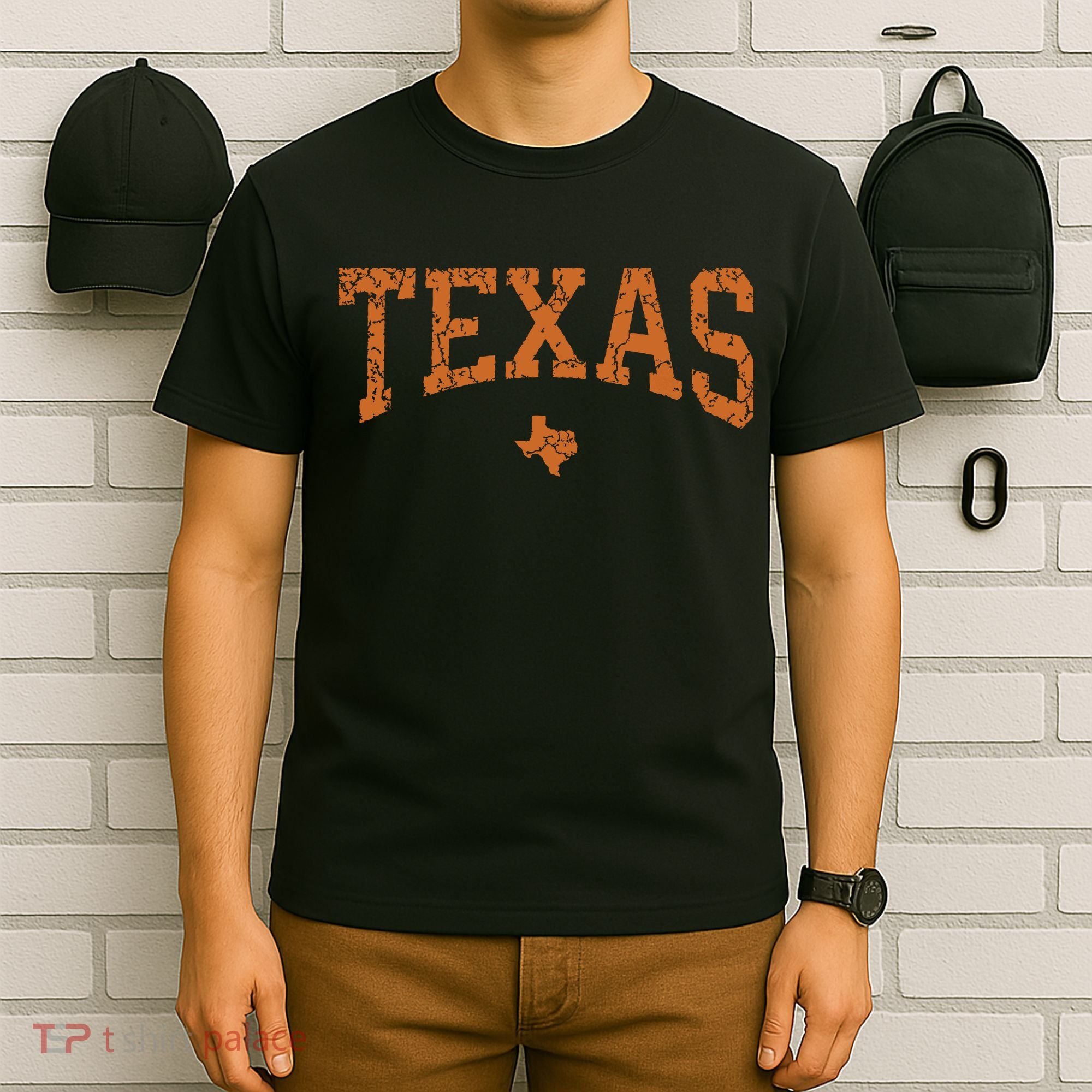 Texas Texas State Map Distressed T-Shirt