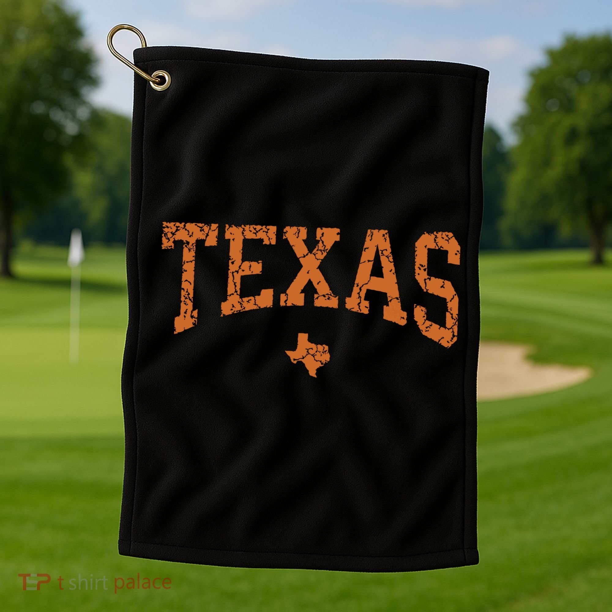Texas Texas State Map Distressed Golf Towel