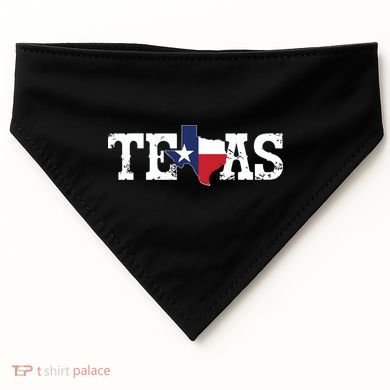 Texas Texas Shaped Flag Grunge Distressed Texas USA-Made Doggie Bandana