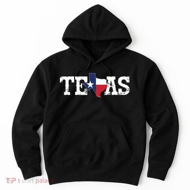 Texas Texas Shaped Flag Grunge Distressed Texas Hoodie