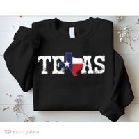 Texas Texas Shaped Flag Grunge Distressed Texas Sweatshirt thumb 2